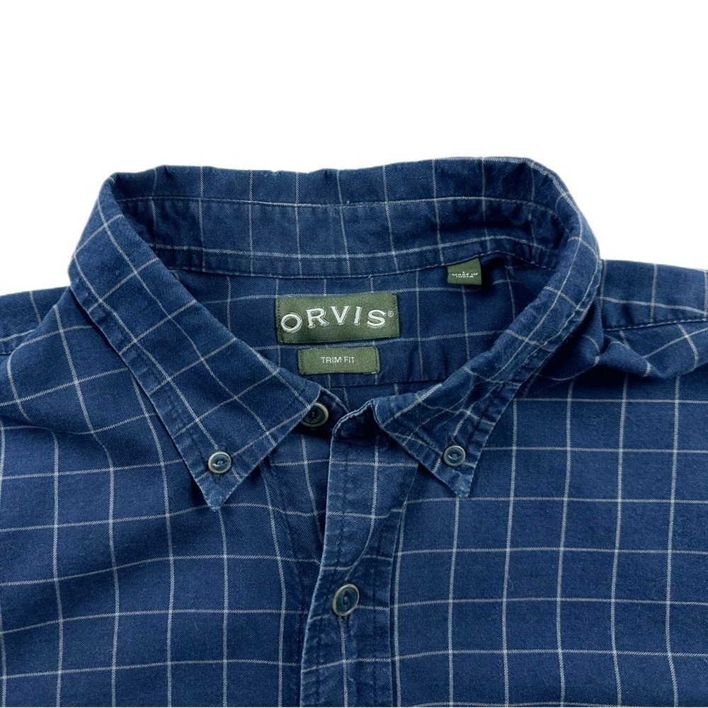 Orvis Men’s Blue Plaid Button Down Long Sleeve Top Size Large - Picture 4 of 7